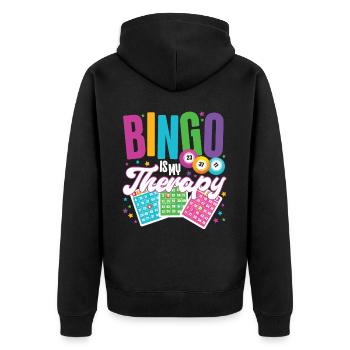 Le bingo est ma thérapie - Veste à capuche bio Premium Unisexe - noir - Dos - Nico (187cm)