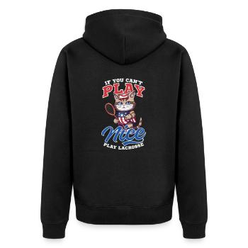 4 juillet Lacrosse Cat Play Lacrosse - Veste à capuche bio Premium Unisexe - noir - Dos - Nico (187cm)