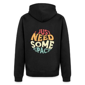 introverti j’ai juste besoin d’un peu d’espace introversion - Veste à capuche bio Premium Unisexe - noir - Dos - Nico (187cm)