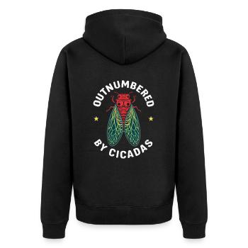 Cicada Invasion Insect Brood Cicada Survivor - Unisex Premium Organic Zip Hoodie - black - Back - Nico (187cm)