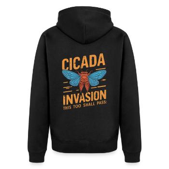 Invasion de cigale Couvain d'insectes Survivant de cigale - Veste à capuche bio Premium Unisexe - noir - Dos - Nico (187cm)