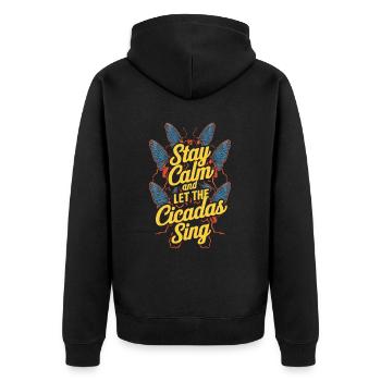 Cicada Invasion Insect Brood Cicada Survivor - Unisex Premium Organic Zip Hoodie - black - Back - Nico (187cm)
