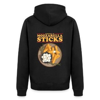 Mozzarella Sticks Cheese Cheese Lover Gift - Unisex Premium Organic Zip Hoodie - black - Back - Nico (187cm)
