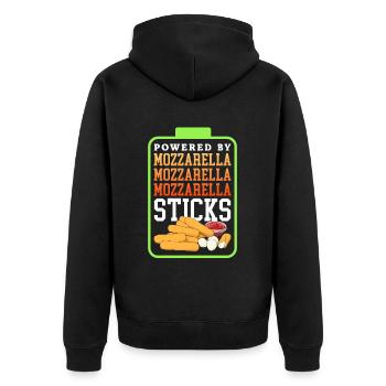 Mozzarella Sticks Käseliebhaber Geschenk - Unisex Premium Bio Zip Hoodie - Schwarz - Hinten - Nico (187cm)