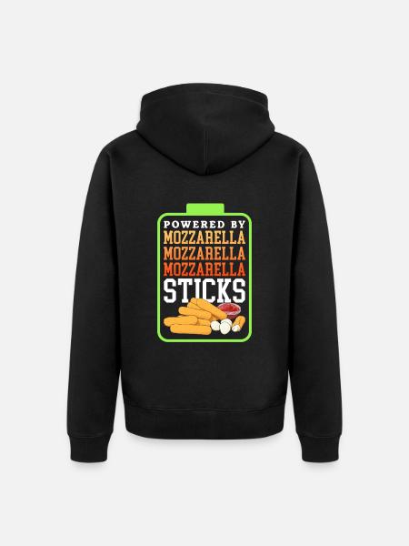 Mozzarella Sticks Cheese Lover Gift - Unisex Premium Organic Zip Hoodie - black