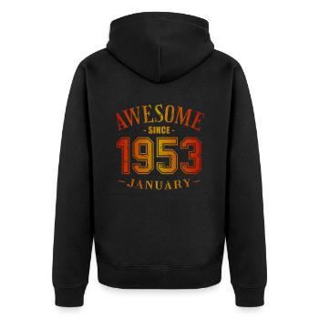 Janvier 1953 - Anniversaire en janvier Génial - Veste à capuche bio Premium Unisexe - noir - Dos - Nico (187cm)