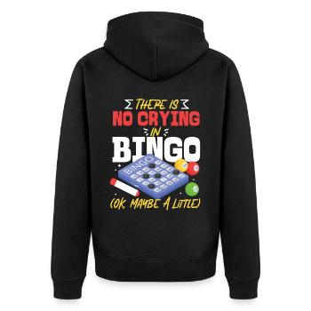 Bingo Player There Is No Crying In - Unisex Premium Bio Zip Hoodie - Schwarz - Hinten - Nico (187cm)