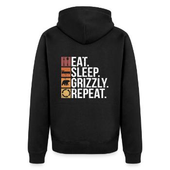 Grizzli Ours brun - Veste à capuche bio Premium Unisexe - noir - Dos - Nico (187cm)