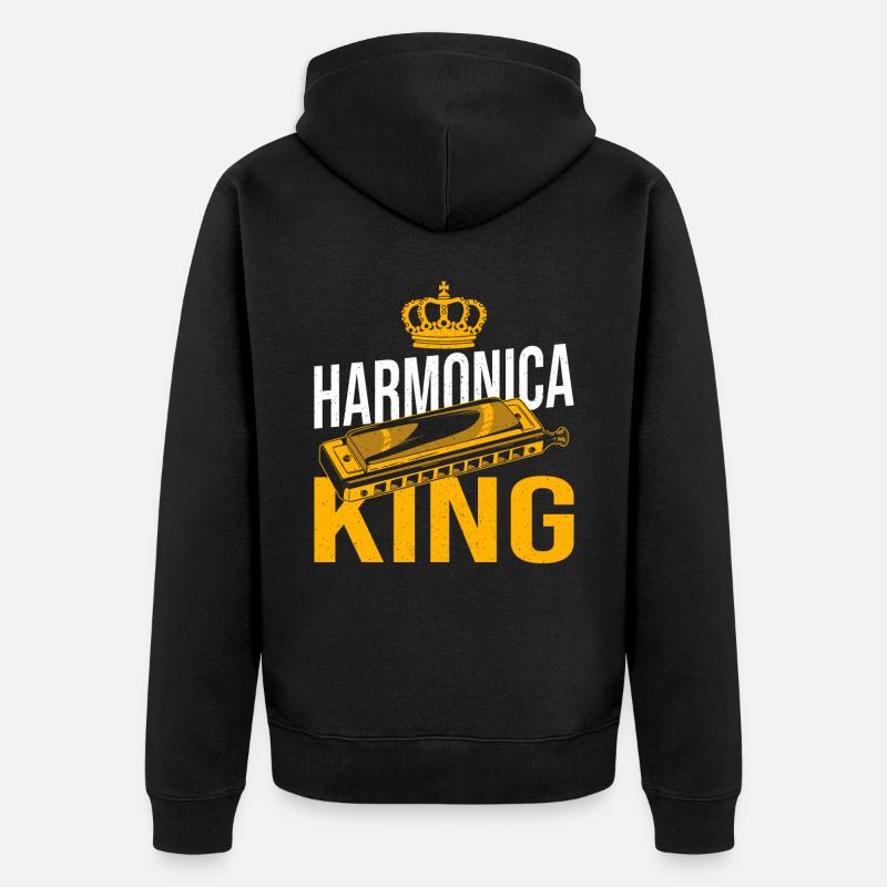 Jouer de l’harmonica cadeau - Veste à capuche bio Premium Unisexe - noir