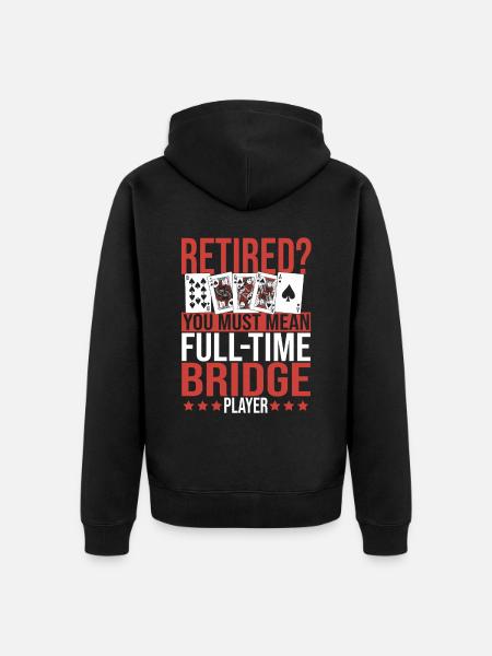 Bridge Card Game Gift - Unisex Premium Organic Zip Hoodie - black