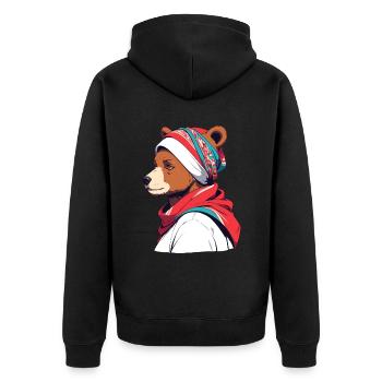 Drôle Maman Ours Mère Ours Ours Amoureux de l’Ours - Veste à capuche bio Premium Unisexe - noir - Dos - Nico (187cm)