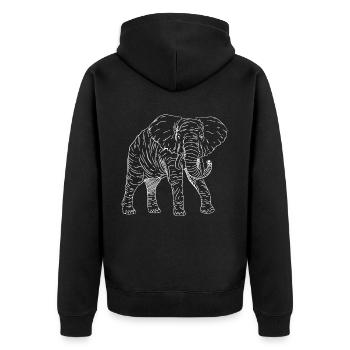 d’éléphant Animal Rétro Vintage Design - Veste à capuche bio Premium Unisexe - noir - Dos - Nico (187cm)