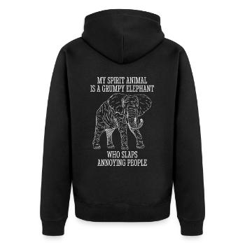 Collection d’animaux éléphant rétro - Veste à capuche bio Premium Unisexe - noir - Dos - Nico (187cm)