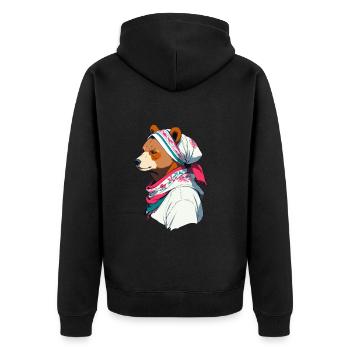 Drôle Maman Ours Mère Ours Ours Amoureux de l’Ours - Veste à capuche bio Premium Unisexe - noir - Dos - Nico (187cm)