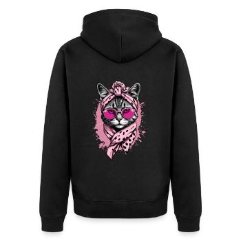 Cute Cat Mom Cat Lover Mom Style - Unisex Premium Organic Zip Hoodie - black - Back - Nico (187cm)
