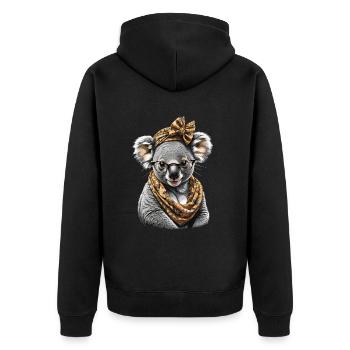 Drôle Koala Maman Mignon Maman Koala Ours - Veste à capuche bio Premium Unisexe - noir - Dos - Nico (187cm)