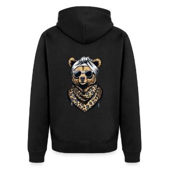 Drôle Maman Ours Mère Ours Ours Amoureux de l’Ours - Veste à capuche bio Premium Unisexe - noir - Dos - Nico (187cm)