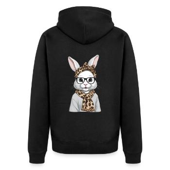 Maman Lapin Mignon Lapin Maman Mignon Lapin de Pâques - Veste à capuche bio Premium Unisexe - noir - Dos - Nico (187cm)