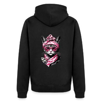 Cute Cat Mom Cat Lover Mom Style - Unisex Premium Organic Zip Hoodie - black - Back - Nico (187cm)
