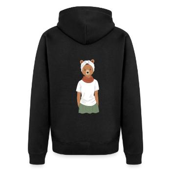 Drôle Maman Ours Mère Ours Ours Amoureux de l’Ours - Veste à capuche bio Premium Unisexe - noir - Dos - Nico (187cm)