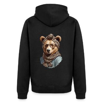 Drôle Maman Ours Mère Ours Ours Amoureux de l’Ours - Veste à capuche bio Premium Unisexe - noir - Dos - Nico (187cm)