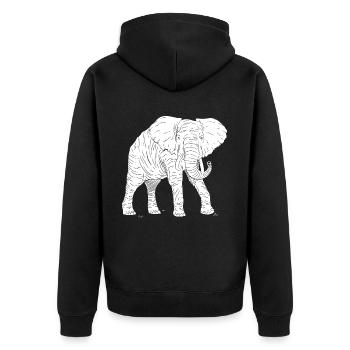 d’éléphant Animal Rétro Vintage Design - Veste à capuche bio Premium Unisexe - noir - Dos - Nico (187cm)