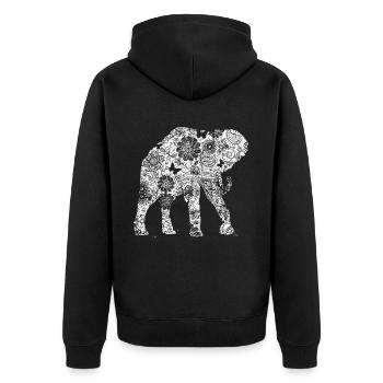 d’éléphant Animal Rétro Vintage Design - Veste à capuche bio Premium Unisexe - noir - Dos - Nico (187cm)