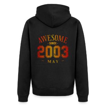 Mai 2003 - Anniversaire en mai Génial - Veste à capuche bio Premium Unisexe - noir - Dos - Nico (187cm)