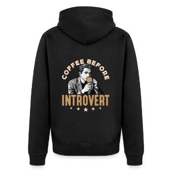Café introverti avant l’amateur de café introverti - Veste à capuche bio Premium Unisexe - noir - Dos - Nico (187cm)