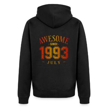 Juillet 1993 - Anniversaire en juillet Génial - Veste à capuche bio Premium Unisexe - noir - Dos - Nico (187cm)