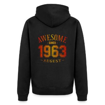 Août 1963 - Anniversaire en août Génial - Veste à capuche bio Premium Unisexe - noir - Dos - Nico (187cm)