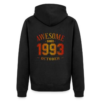 Octobre 1993 - Anniversaire en octobre Génial - Veste à capuche bio Premium Unisexe - noir - Dos - Nico (187cm)