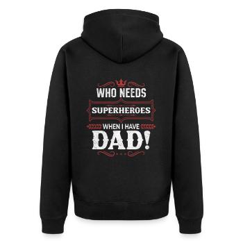 Superhero Dad Better Than Any Comic Book Hero - Unisex Premium Organic Zip Hoodie - black - Back - Nico (187cm)