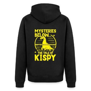 Hudson River Monster Kipsy Kryptozoologie Kryptid - Unisex Premium Bio Zip Hoodie - Schwarz - Hinten - Nico (187cm)