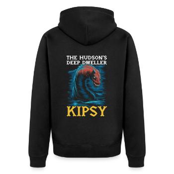 Hudson River Monster Kipsy Kryptozoologie Kryptid - Unisex Premium Bio Zip Hoodie - Schwarz - Hinten - Nico (187cm)