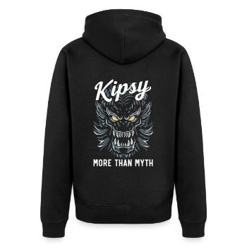 Hudson River Monster Kipsy Kryptozoologie Kryptid - Unisex Premium Bio Zip Hoodie - Schwarz - Hinten - Nico (187cm)