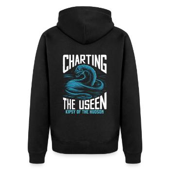 Hudson River Monster Kipsy Kryptozoologie Kryptid - Unisex Premium Bio Zip Hoodie - Schwarz - Hinten - Nico (187cm)