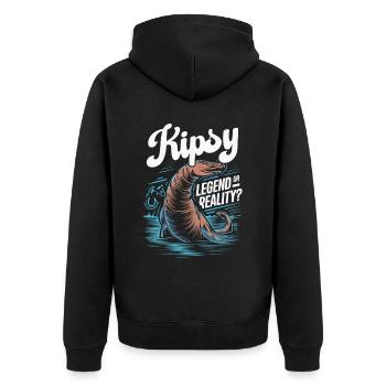 Hudson River Monster Kipsy Kryptozoologie Kryptid - Unisex Premium Bio Zip Hoodie - Schwarz - Hinten - Nico (187cm)