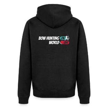 Bogenjagd Bogenjäger Bow Hunting On World Off - Unisex Premium Organic Zip Hoodie - black - Back - Nico (187cm)