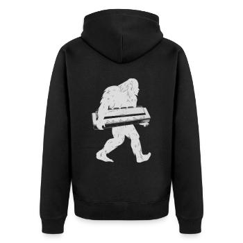 Harmonica Playing Gift - Unisex Premium Organic Zip Hoodie - black - Back - Nico (187cm)