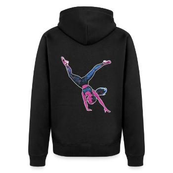 Cool cartwheel gymnast - Unisex Premium Organic Zip Hoodie - black - Back - Nico (187cm)