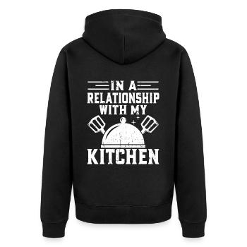 Cuisine Amateur de cuisine Chef culinaire - Veste à capuche bio Premium Unisexe - noir - Dos - Nico (187cm)