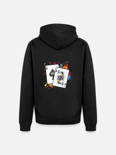 Blackjack - Unisex Premium Organic Zip Hoodie - black