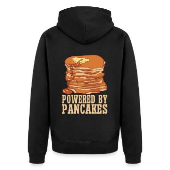 Pancake Breakfast Syrup Food Funny - Unisex Premium Organic Zip Hoodie - black - Back - Nico (187cm)