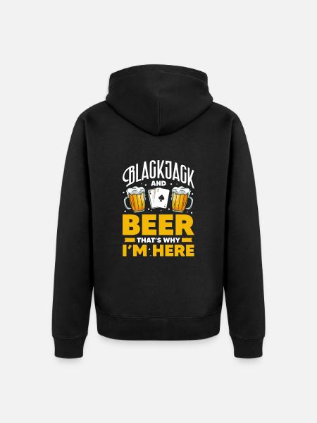 Blackjack - Unisex Premium Organic Zip Hoodie - black
