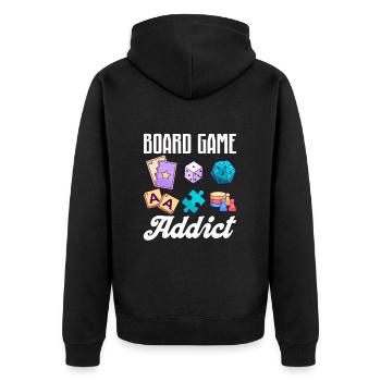 Brettspiel Brettspiele Sieleabend Spiele Geschenk - Unisex Premium Bio Zip Hoodie - Schwarz - Hinten - Nico (187cm)