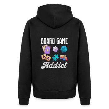 Board game - Unisex Premium Organic Zip Hoodie - black - Back - Nico (187cm)
