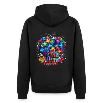 Autiste Autiste Autisme Différent pas moins - Veste à capuche bio Premium Unisexe - noir - Dos - Nico (187cm)