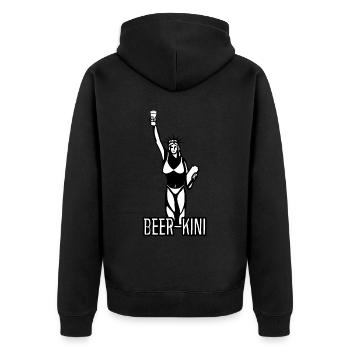 Statue of Liberty with Beer - Unisex Premium Bio Zip Hoodie - Schwarz - Hinten - Nico (187cm)