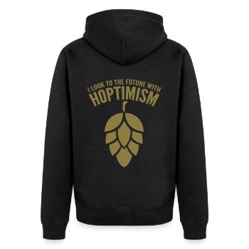 Beer Hop Brewing Craft Beer Malt - Unisex Premium Organic Zip Hoodie - black - Back - Nico (187cm)